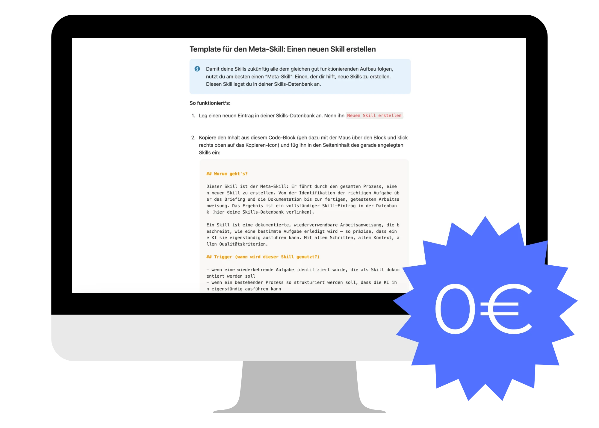 Meta-Skill Template – Vorschau in Notion